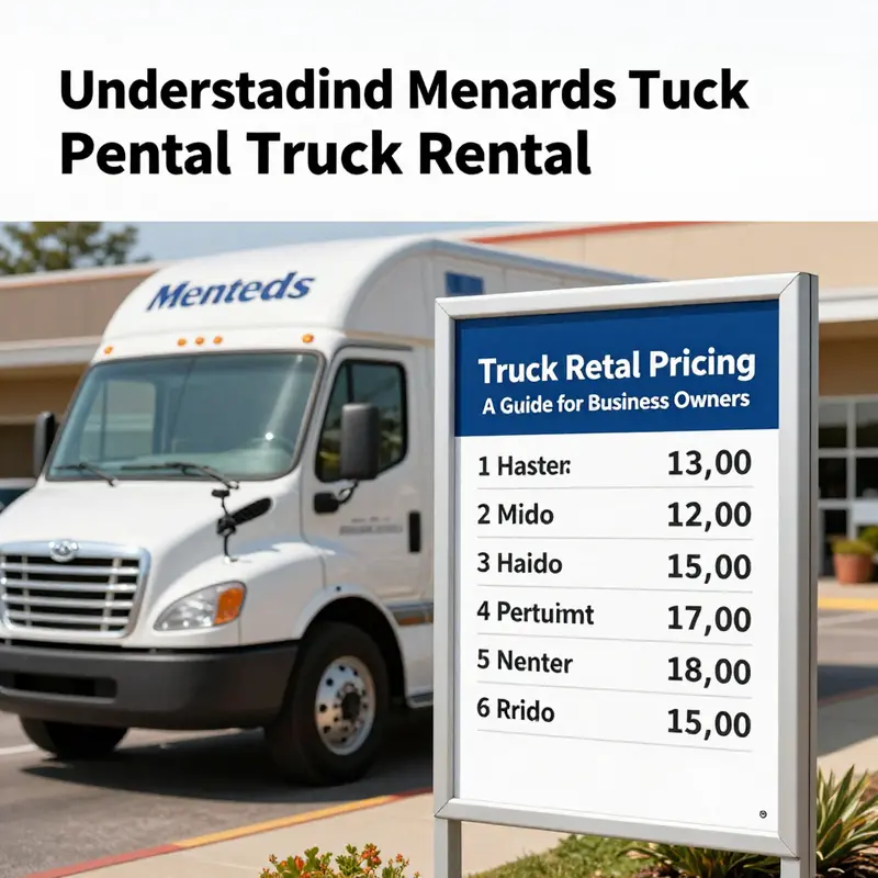 Detailed overview of the Menards truck rental cost structure displayed at one of their locations.