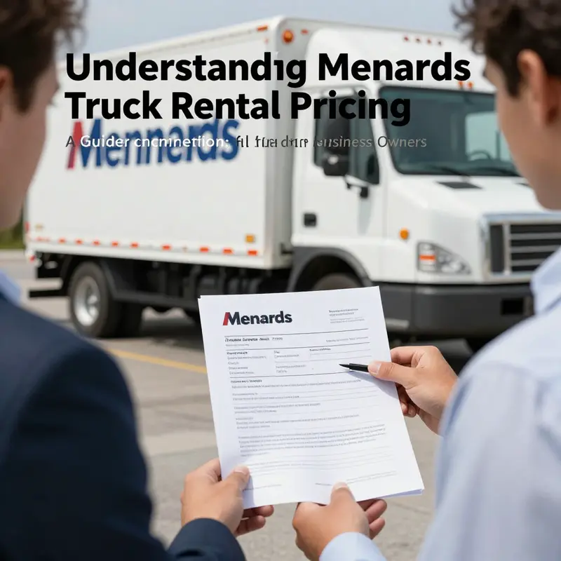 Detailed overview of the Menards truck rental cost structure displayed at one of their locations.
