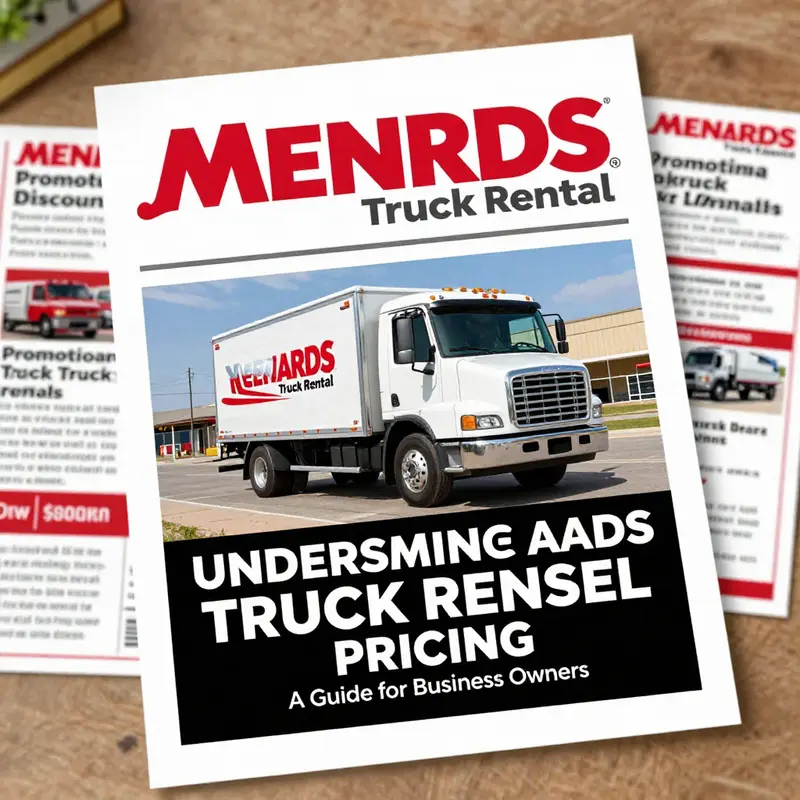 Detailed overview of the Menards truck rental cost structure displayed at one of their locations.