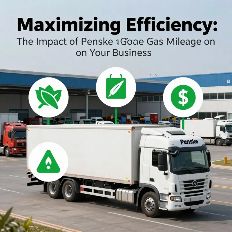 Penske truck exemplifying fuel efficiency on the road.