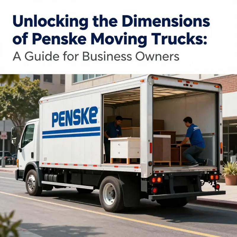 Penske 17-foot truck demonstrating its dimensions and loading capacity.