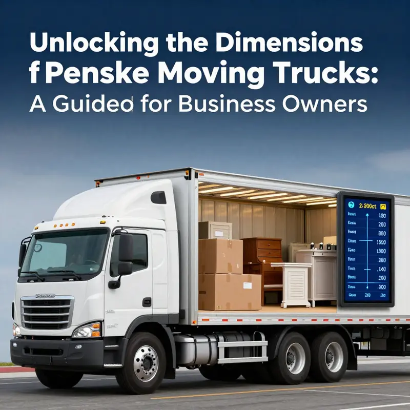 Penske 17-foot truck demonstrating its dimensions and loading capacity.