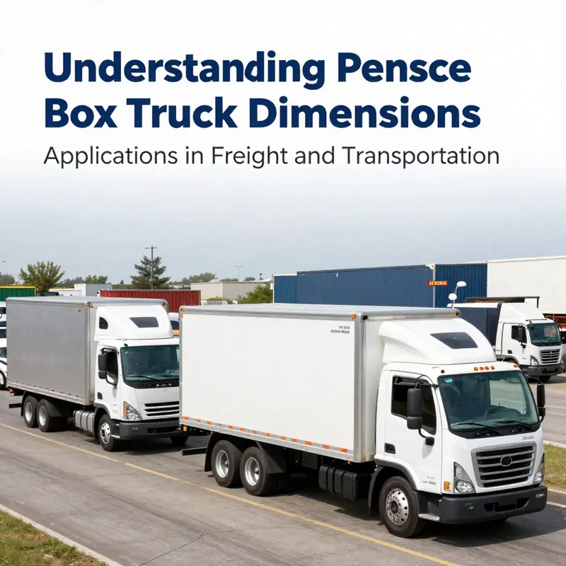 Overview of standard dimensions for Penske box trucks, illustrating length, width, and height.
