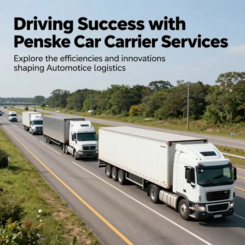 A broad view of Penske car carriers on a highway, showcasing their role in the efficient transportation of vehicles.