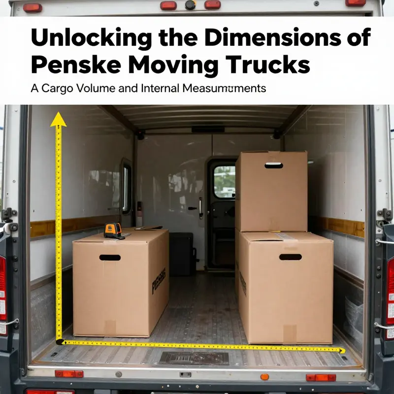 Penske 17-foot truck demonstrating its dimensions and loading capacity.