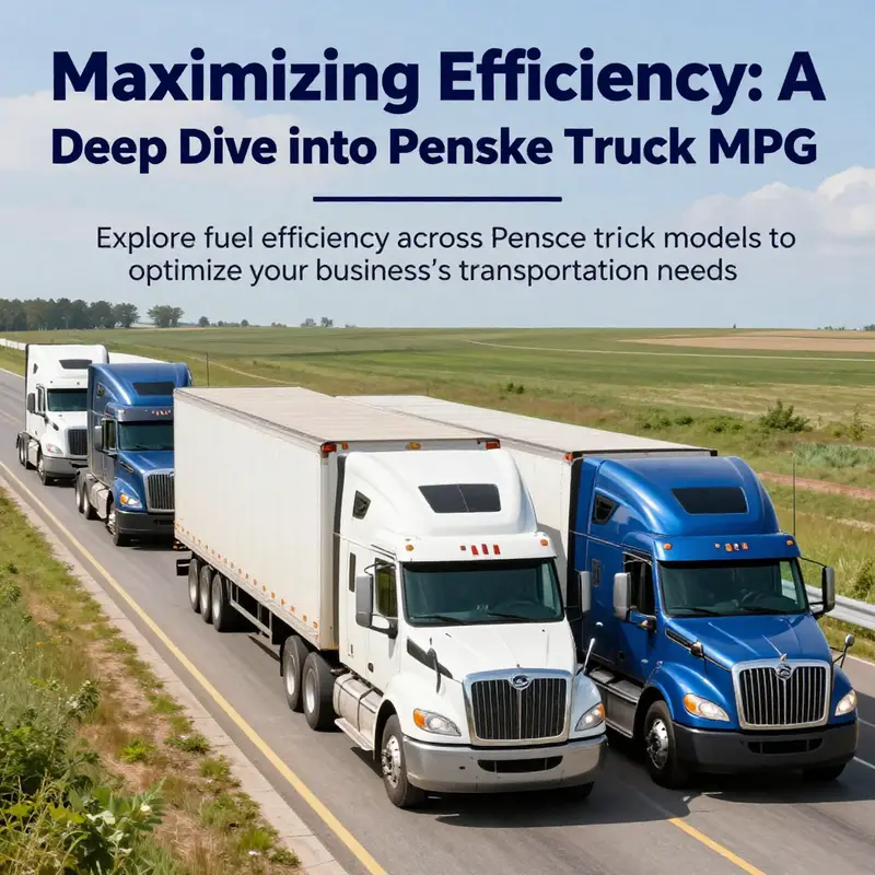 Fleet of Penske trucks positioned for transport, emphasizing efficiency and readiness.