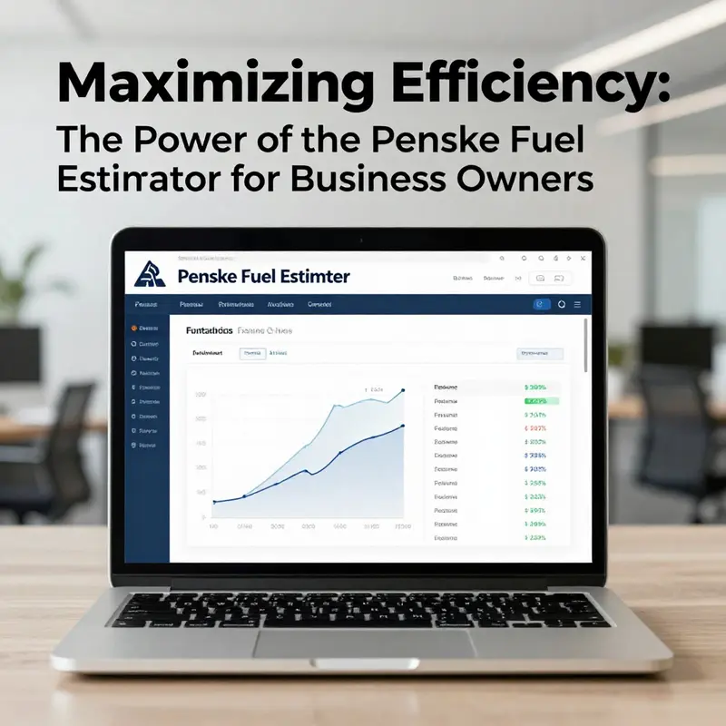 Interactive interface of the Penske Fuel Estimator showing estimated fuel costs based on user inputs.