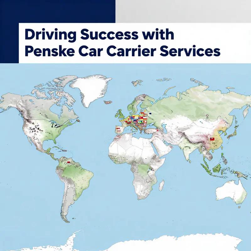 A Penske car carrier truck efficiently transporting vehicles, exemplifying the company’s logistics prowess.