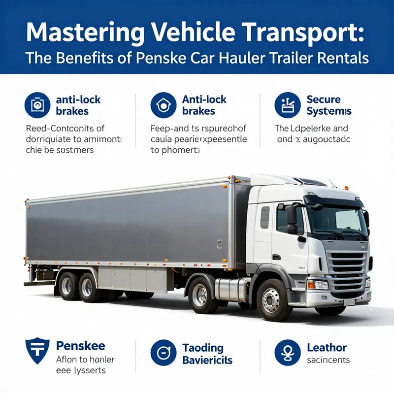 A Penske car hauler trailer ready for vehicle transport, emphasizing its suitability for various business needs.