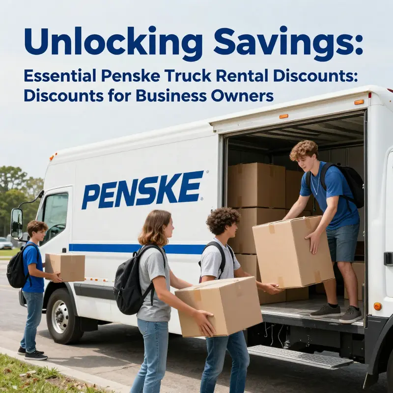 College students taking advantage of Penske’s truck rental discounts while moving.