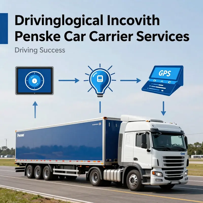 A Penske car carrier truck efficiently transporting vehicles, exemplifying the company’s logistics prowess.