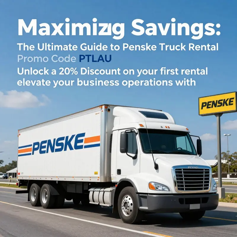 Penske truck driving on a scenic road, illustrating the rental service's effectiveness.