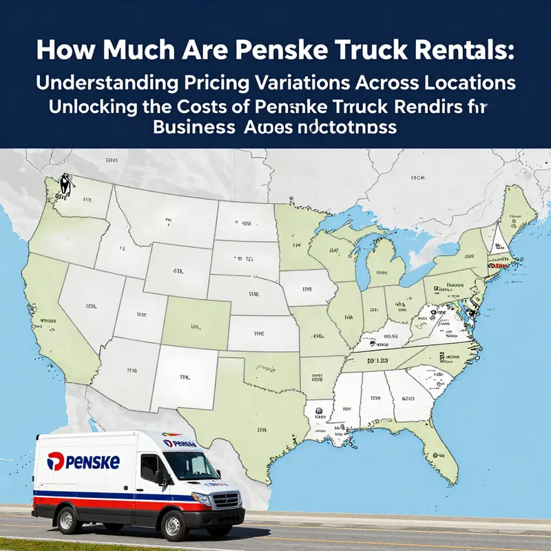 A visual representation of varying Penske rental prices across different U.S. locations.