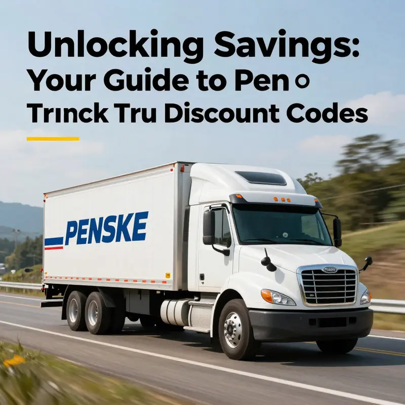A scenic image of a Penske truck driving, representing logistics and savings in transportation.