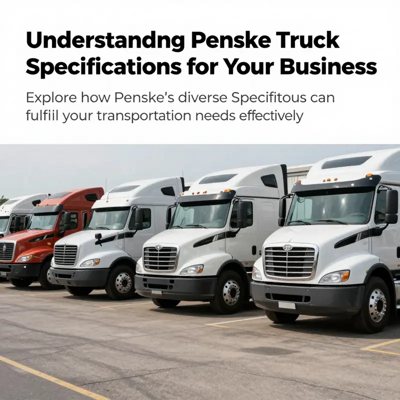 A lineup of Penske trucks exhibiting various models and specifications suitable for different business applications.