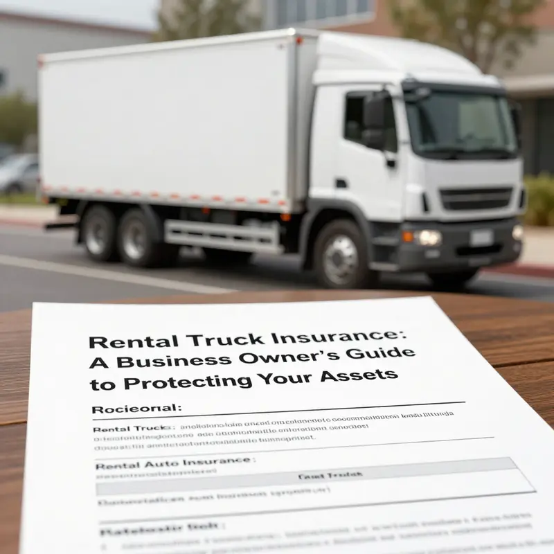 A business owner assesses rental truck insurance, highlighting the necessity of protection during logistics operations.
