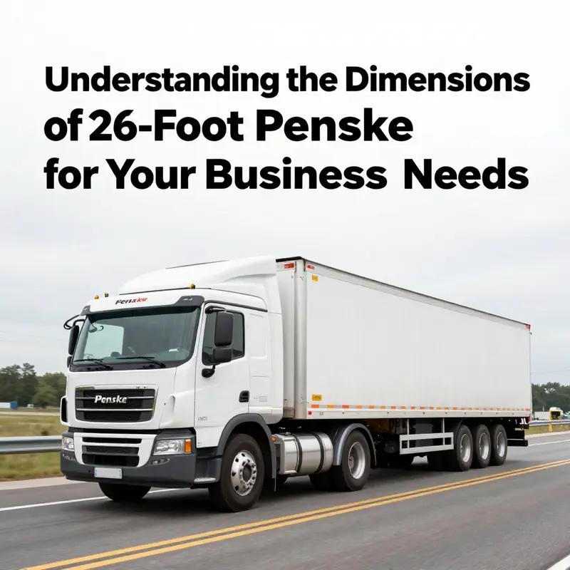 A visual representation of the external dimensions of the 26-foot Penske truck in an urban environment.