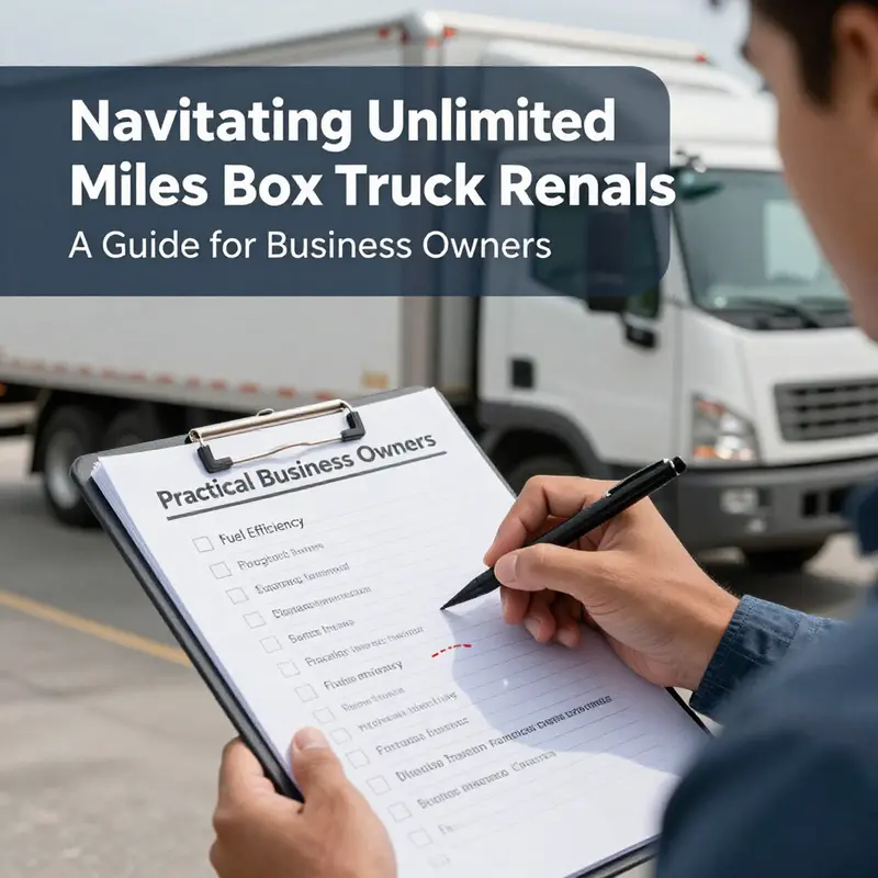 A business owner examines rental policies to understand unlimited mileage options.