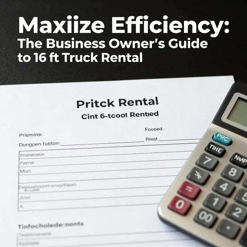 The spacious interior of a 16-foot truck rental tailored for business use, showing its capacity to handle various loads.