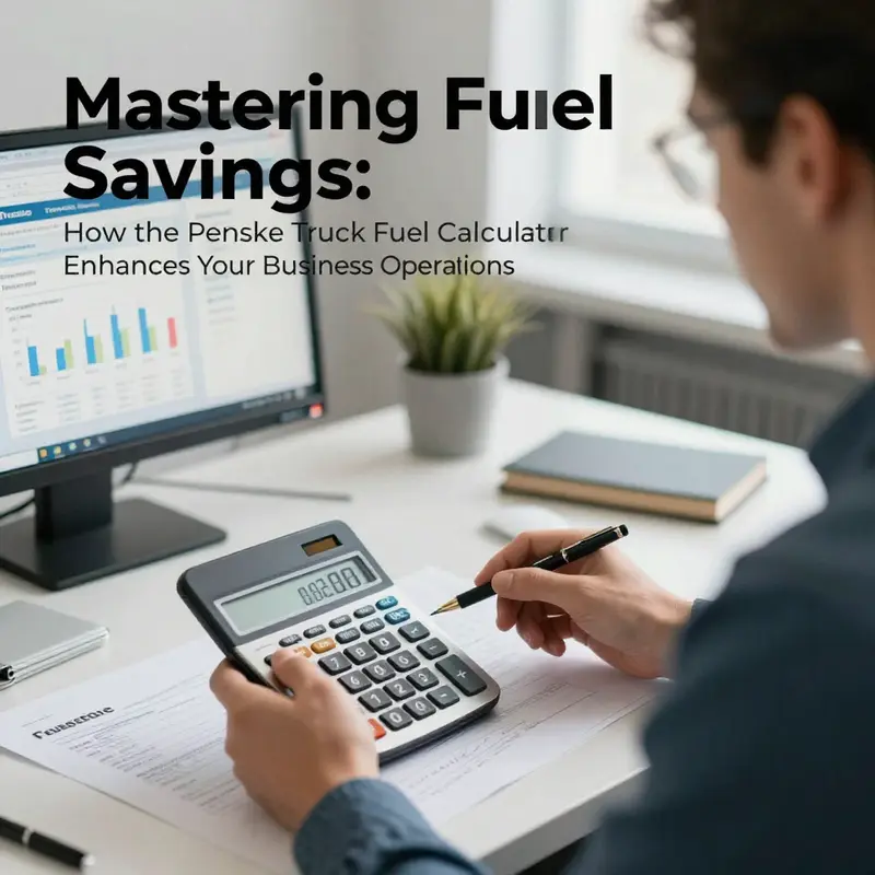 The interface of the Penske Truck Fuel Calculator, illustrating how users can input details to project fuel costs.
