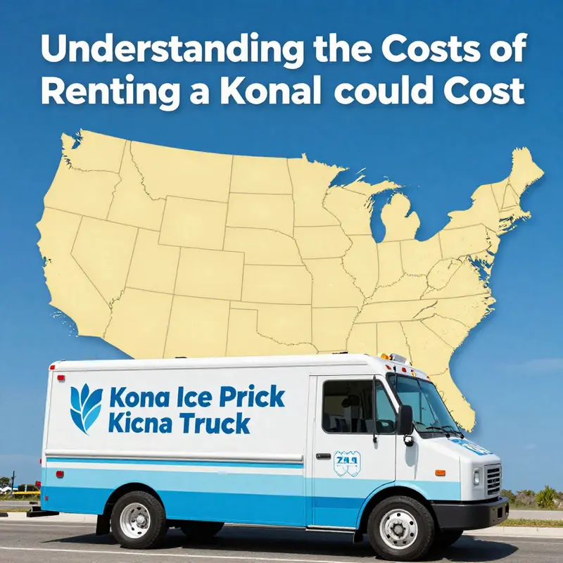 A Kona Ice truck serving happy customers at a community festival.