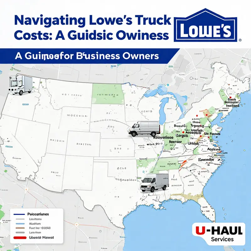 A business owner evaluating truck rental options at Lowe’s through U-Haul.