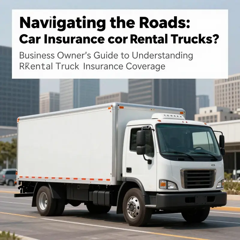 A rental truck driving through a busy city, emphasizing the importance of understanding truck rental insurance for business operations.