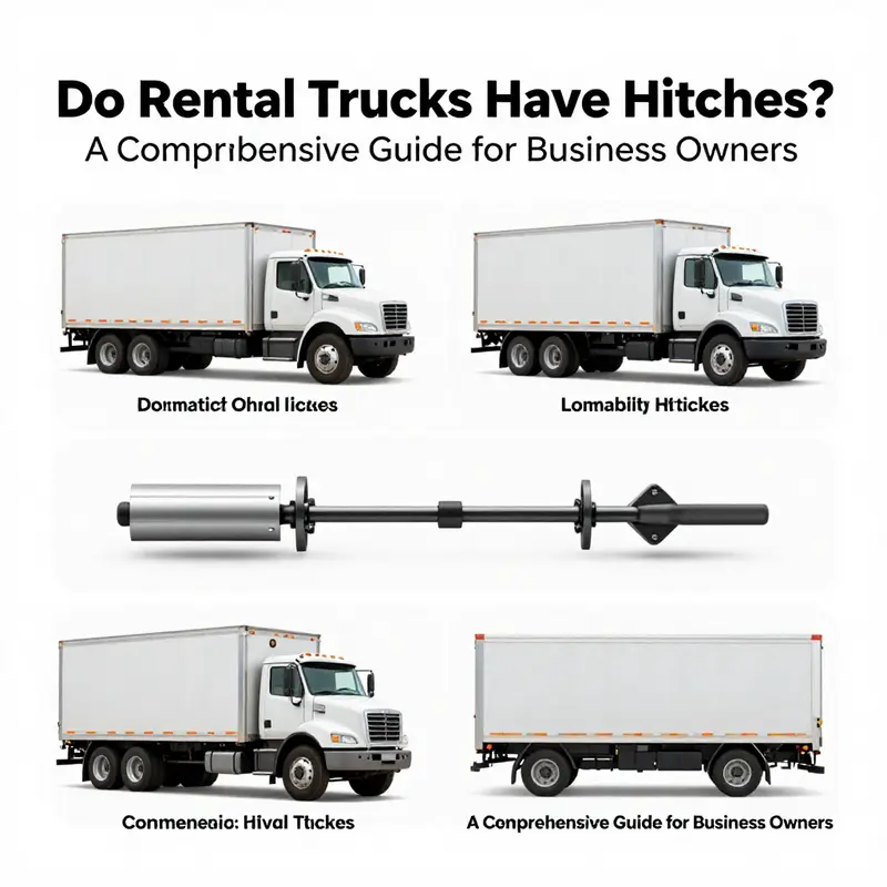 A U-Haul truck displaying the standard hitch available on all pickup rentals.