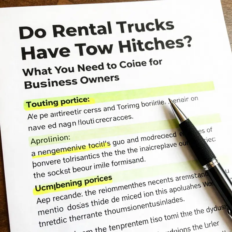 A close look at a hitch on a rental truck, highlighting its design.