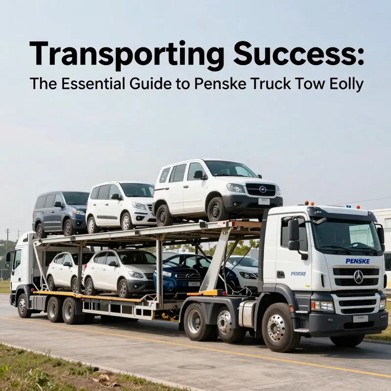 A demonstration of how a Penske Truck Tow Dolly is set up for efficient vehicle transportation.