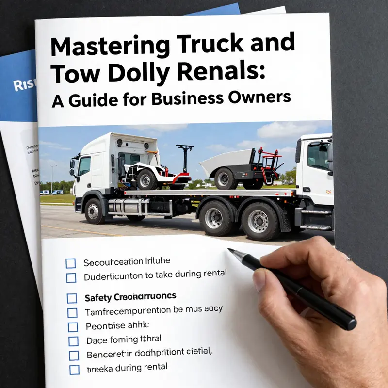 A visual overview of various truck and tow dolly rental options available for businesses.