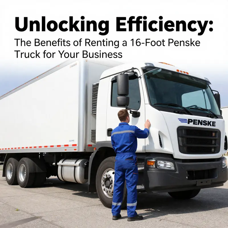 A 16-foot Penske truck being loaded for a seamless business relocation.
