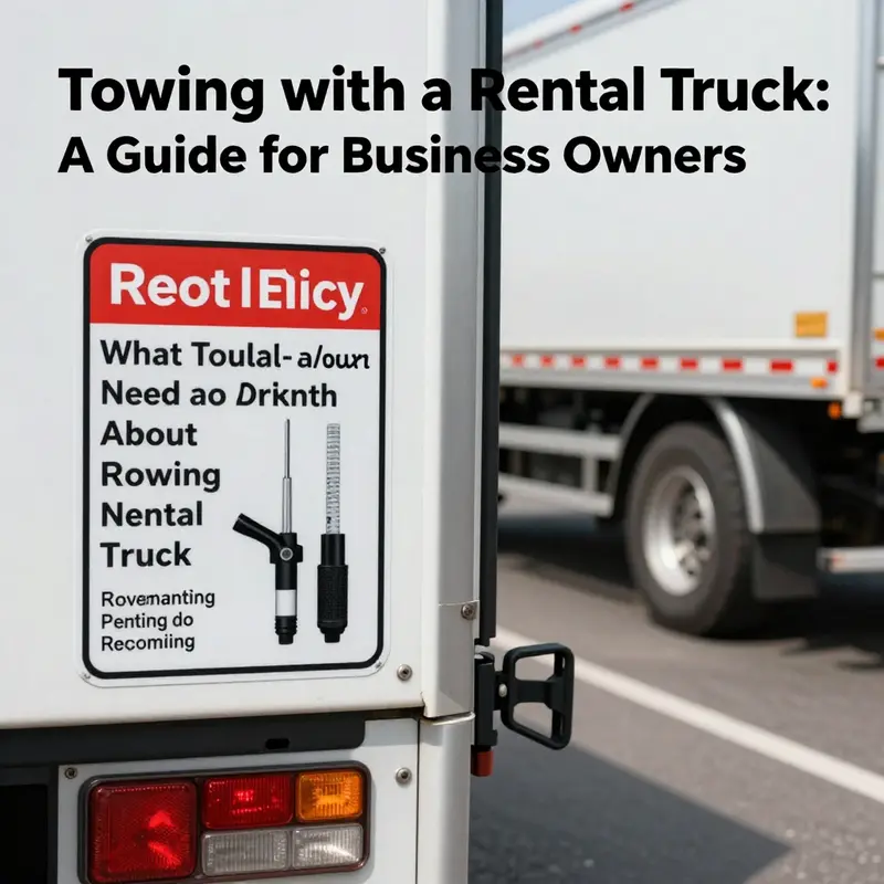 A rental truck ready for towing, illustrating the importance of understanding towing policies.