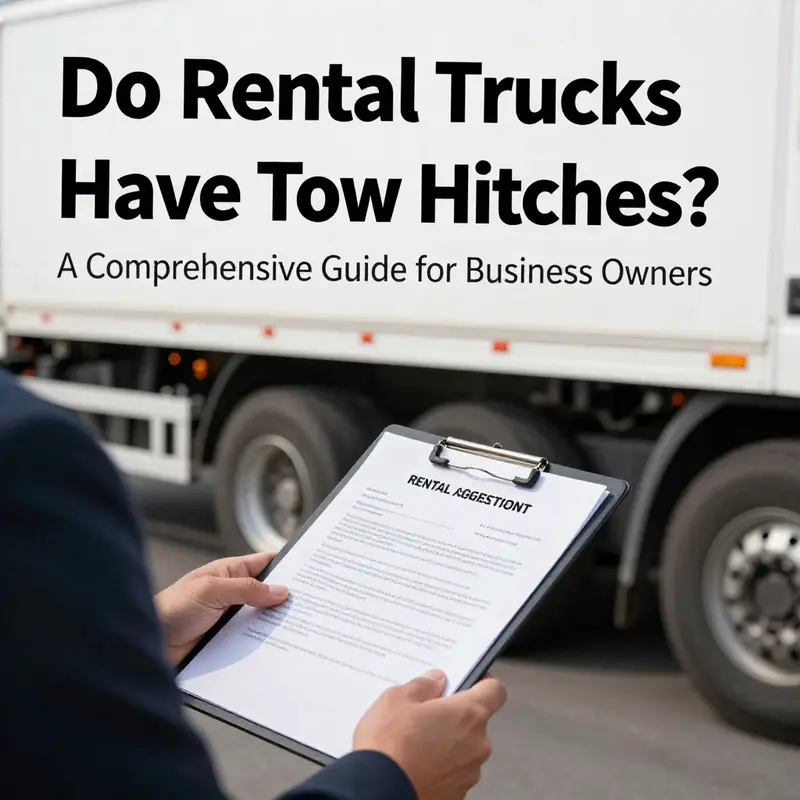 A close look at a hitch on a rental truck, highlighting its design.