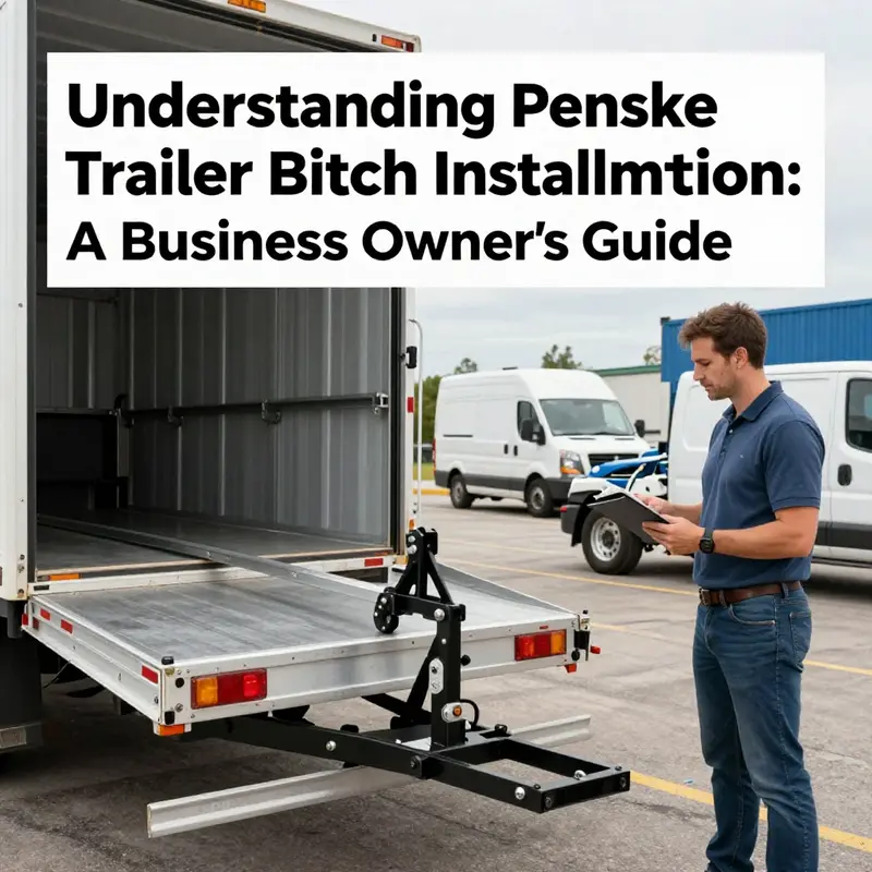 Illustration of a business owner interacting with trailer installation services.