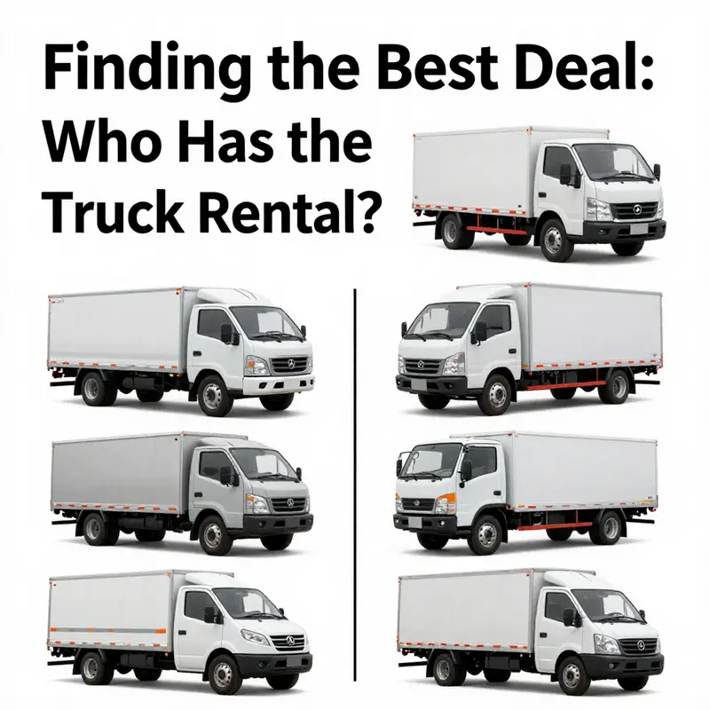 A visual representation of various truck rental companies and their offerings.