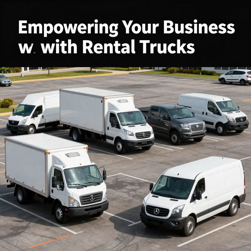 Various types of rental trucks suitable for different business needs.
