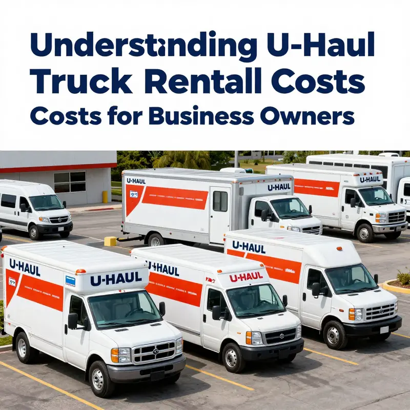 A variety of U-Haul trucks available for rent, highlighting different sizes and their base rental rates.