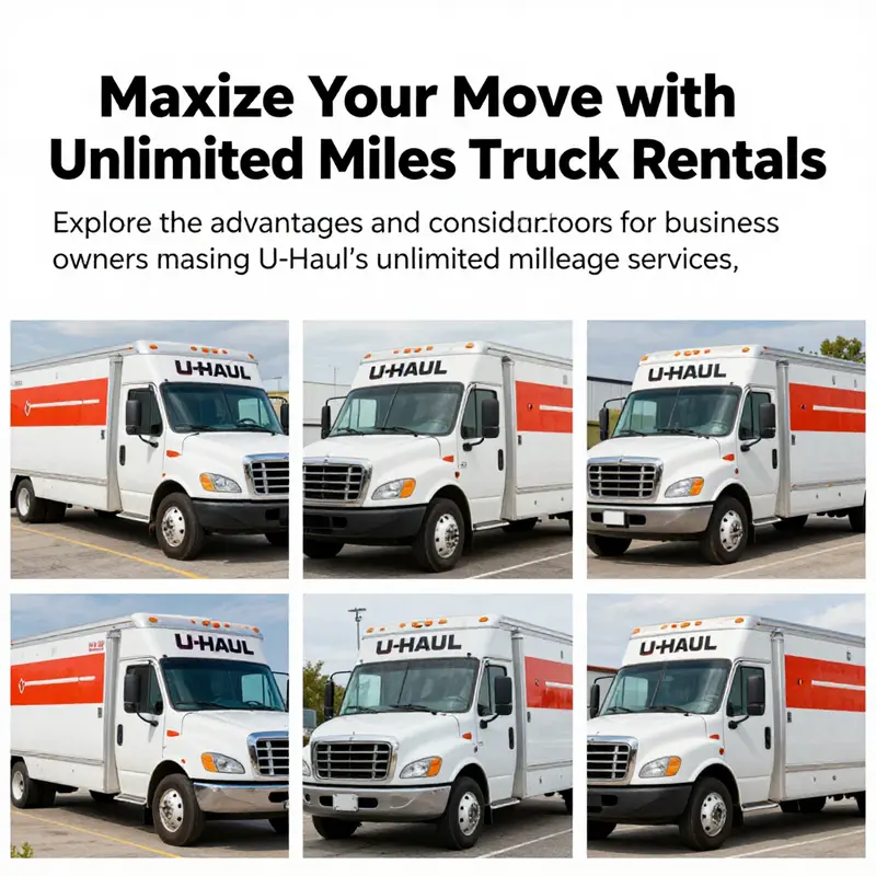 A collection of U-Haul trucks showcasing the variety and readiness for business and logistics services.