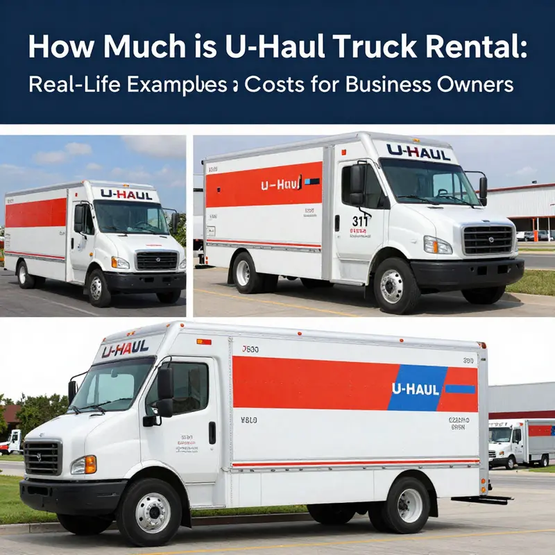 A business owner assesses U-Haul rental options and pricing at their workspace.