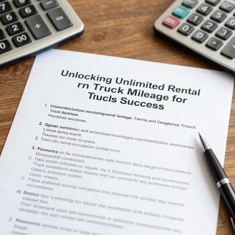 Business owners exploring the features of an unlimited mileage rental truck.