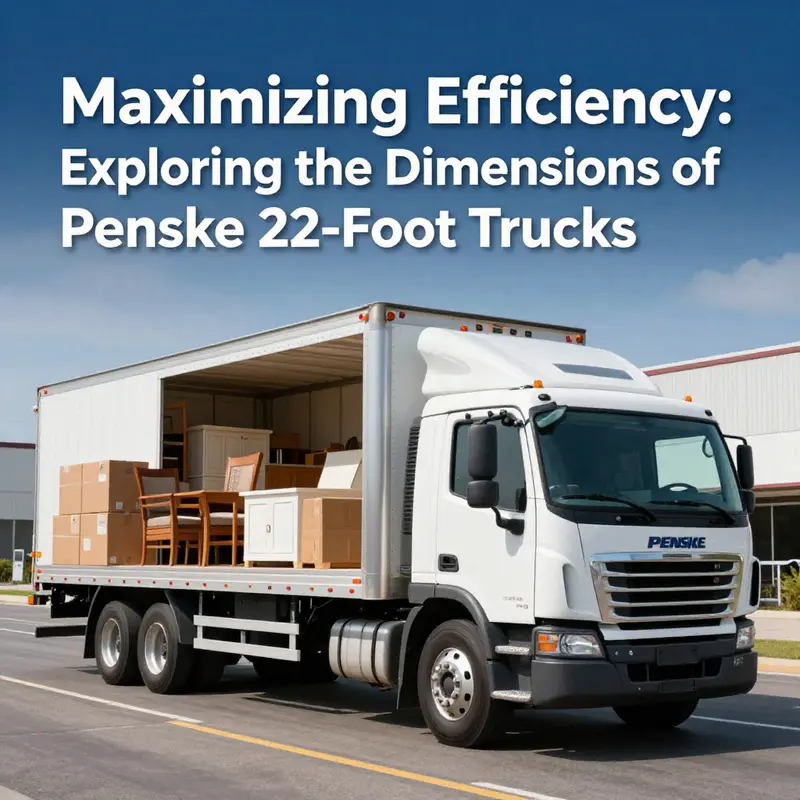 Interior dimensions of the Penske 22-foot truck provide a comprehensive view of the loading space available for business logistics.