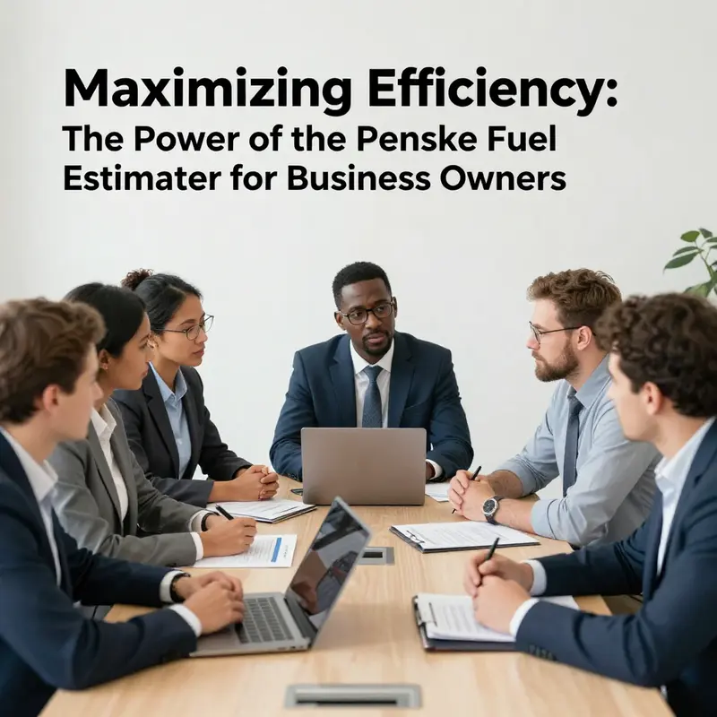 Interactive interface of the Penske Fuel Estimator showing estimated fuel costs based on user inputs.