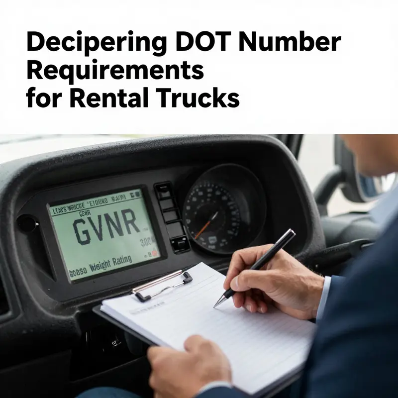 Business owner evaluating the need for a DOT number while reviewing rental truck options.