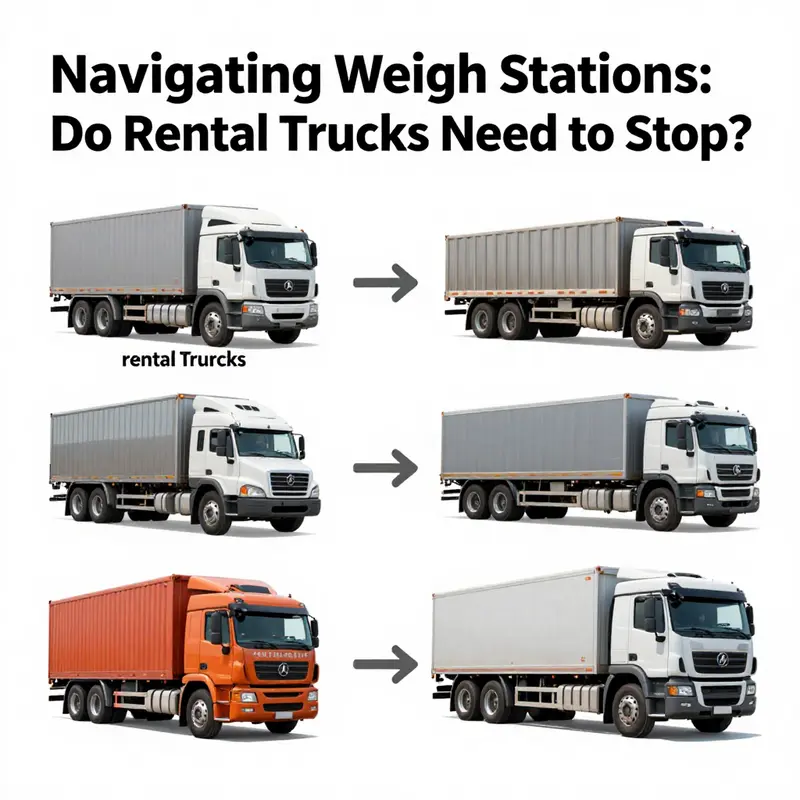 An overview of a weigh station where rental trucks may or may not be required to stop.