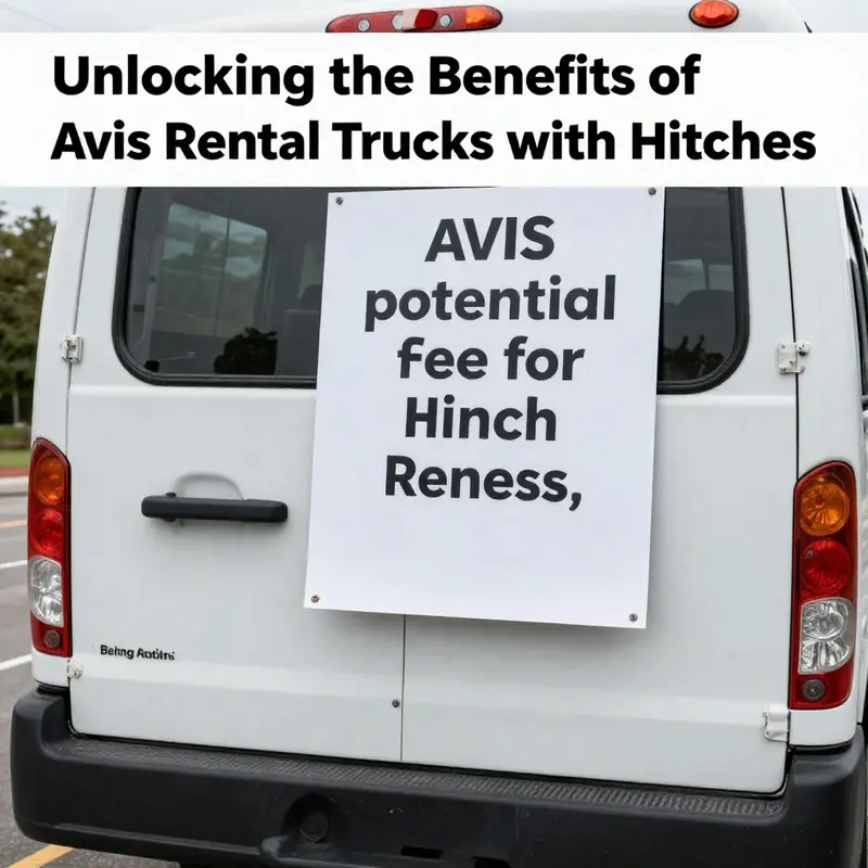 A diverse fleet of Avis rental trucks featuring models that may include hitches.