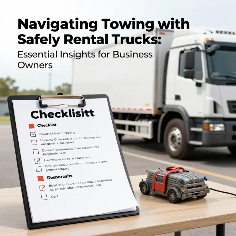 Examining the towing capacity of a rental truck, essential for safe and legal transportation.