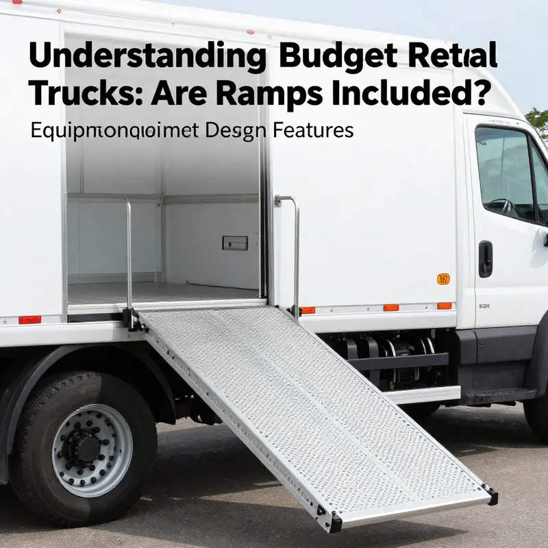 Highlighting the ramp feature on a Budget rental truck for easy loading.