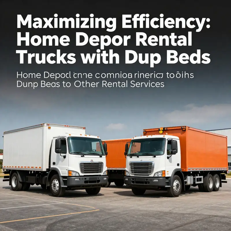 Home Depot rental truck with an operational dump bed unloading materials.