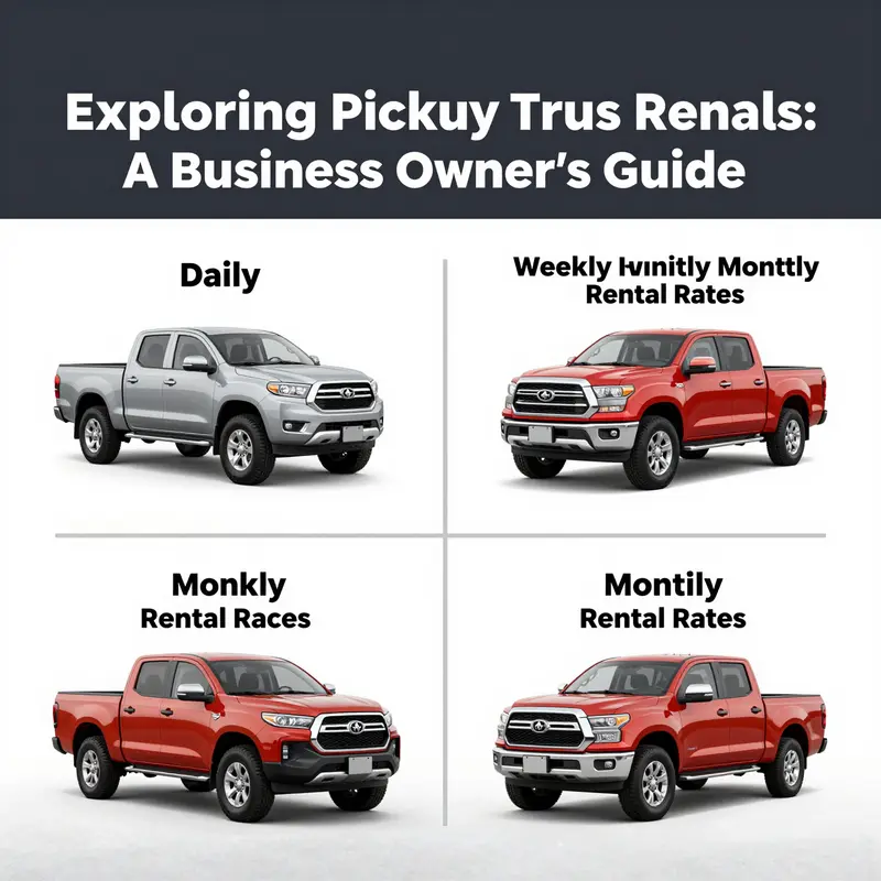 Numerous rental companies offer a range of pickup truck models to cater to various business needs.